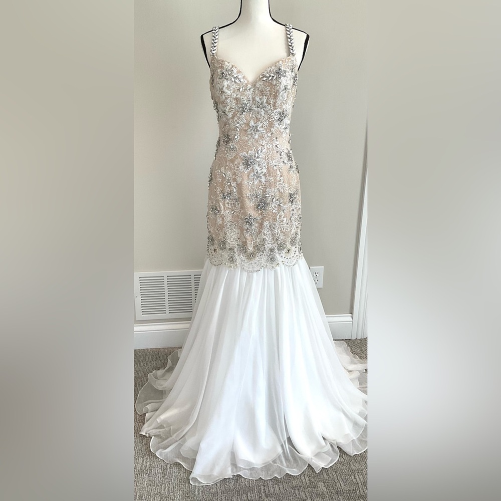 Sherri Hill Prom Pageant Dress Ivory sz 8